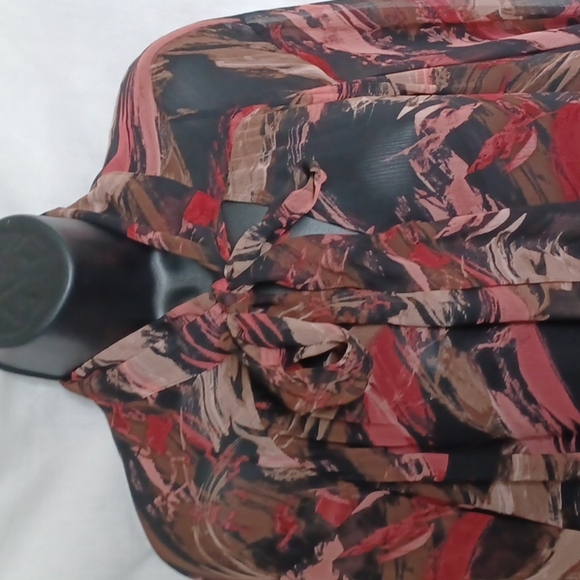 NWT Evri Pink/Brown Fit & Flare Midi Dress 4X - Picture 2 of 9